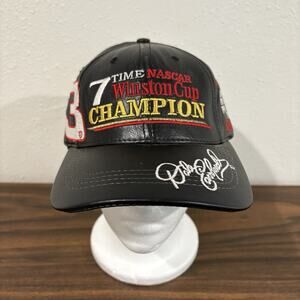 Vintage #3 NASCAR Dale Earnhardt Sr 7 Time Winston Cup Champion Leather Hat